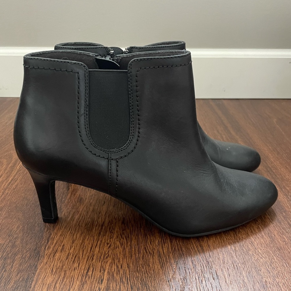 Clarks Black Heeled Ankle Boot